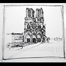 "CATHEDRALE NOTRE-DAME" (d'après photo personnelle) - Encres pigments 0,05 et 0,3 © 2014 Natacha LATAPPY Reproduction interdite